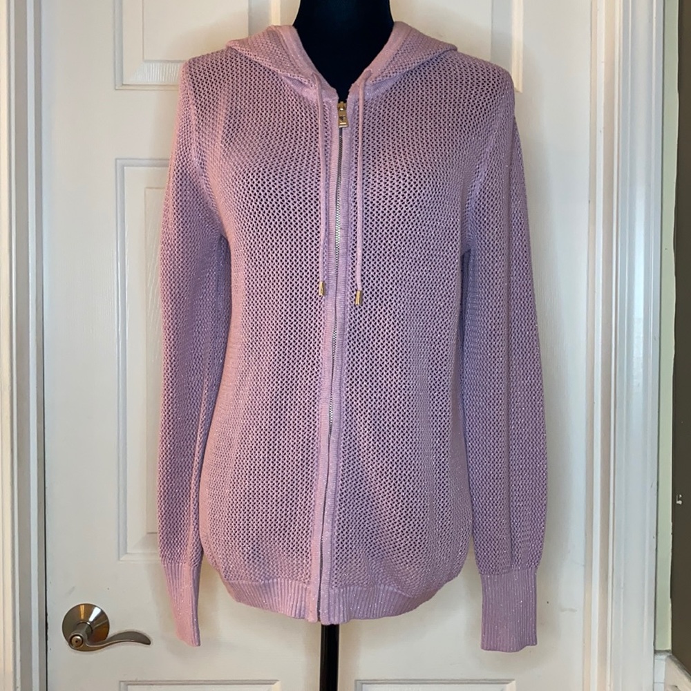 Belle by Kim Gravel Zip-Up Lurex Hoodie